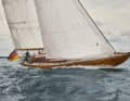 The ship is characterised by its pronounced spoon-shaped bow, a streamlined hull and the newer superstructure.