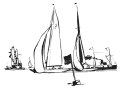 Vorkriegsregatten: 6-mR-Yachten während einer Kieler Woche.