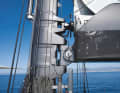 Connection: On board "Nilaya", the meeting point of mast and boom alone is enormous.