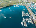 Le port de la flotte de Schwentine : deux pontons sur la jetée de Stickenhörn.