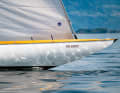 The spoon-shaped bow, which juts out far over the water, stands in stark contrast to modern designs.