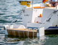 The custom-built bathing platform is made from super-lightweight carbon fibre in the form of a voluminous hollow structure. The large extension floats, thereby reducing the load on the stern.
