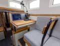 The raised navigation deck can also be used as an indoor helm station.