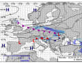 La situazione meteorologica alla fine di aprile: un anticiclone sulla Scandinavia e una depressione a sud di esso hanno portato una tempesta proveniente da est sul Mare del Nord e sul Mar Baltico.