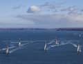Six trimarans géants ont ouvert le challenge Arkea Ultim au large de Brest