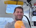 Bittersweet freshness for the frontrunner: Cahrles Caudrelier is delighted with a grapefruit