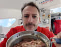 Meal on board for Éric Péron