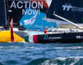 Transat start scene with Giancarlo Pedote on "Prysmian"