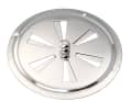 Fan rosette: The ventilation slots can be varied in size or closed completely by turning the central knob. This allows the air flow to be influenced slightly and keeps splash water out