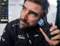 Le skipper de "Malizia - Seaexplorer" Boris Herrmann en conversation radio avec la concurrence proche