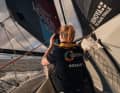 With stage six, the Ocean Race sailors have the fly-by in Kiel and the stage harbour of The Hague in sight. Pictured here: Rosalin Kuiper on "Malizia - Seaexplorer". The Dutchwoman is looking forward to the home games for her team and also for herself in The Hague ...