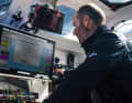Malizia navigator Nico "The Brain" Lunven at work