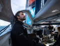 Boris Herrmann on board the "Malizia - Seaexplorer", which he co-designed