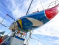 The US team 11th Hour Racing took their boat out of the water directly after stage five and worked on it for many days in Aarhus