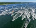 Impressionante scena di rodaggio per il Team Malizia al Fly-by della Ocean Race a Kiel il 9 giugno 2023