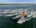 Team Malizia bei Kieler Fly-by im Ocean Race 2023.