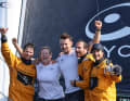Hier jubelt Team Guyot nach dem ersten Sieg im 14. The Ocean Race