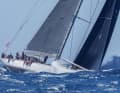 "Ranger" (42 metres) was the only J to travel to the Bucket. US sailing pro Ed Baird had his hands full at the helm