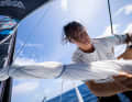 The Swiss Justine Mettraux at work in the US team 11th Hour Racing