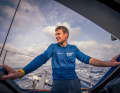 "Holcim - PRB" sailor Tom Laperche rests for a moment after a gybe