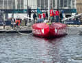 Same perspective, different boat: Here you can see Sam Davies' "Initiatives Cœur 4" with crescent-shaped foils, which Boris Herrmann's boat is now also equipped with