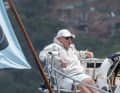 The Whisper's pushpit is also a great place to smoke a cigar while sailing