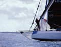 Here the Arcona 385 "Lightworks" sails into the picture with Michael Höfgen and Jasper Marwege.