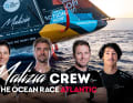 Tutti i velisti di Malizia per la The Ocean Race Atlantic in sintesi (da destra a sinistra): il giornalista di bordo Gauthier Lebec, Julien Villion, lo skipper Boris Herrmann, Cole Brauer e Justine Mettraux.