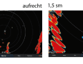 Les écrans des radars à large bande sont représentés sur les différentes images de test. Il s'agissait de radars courants sur les yachts.