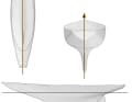Drop: The constricted tail enables a more harmonious flow of the wetted surface. It is also elongated due to the narrow hull