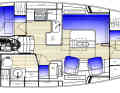 In the owner's version, the foredeck is more spacious and there are two armchairs in the saloon
