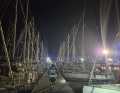 The night-time fire service operation naturally caused quite a stir in the Burg marina