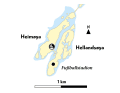 Map view of the island of Hellandsøya.
