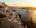 Holiday flats and cruise ships accommodate most of the guests on Santorini.