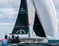 The silver medallist MERCEDES BENZ also showed impressive speed downwind.