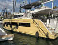 The yellow hull colour is not the only striking feature. Premiere of the exciting Aventura 45 at the trade fair in Cannes