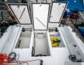 There is plenty of space under the large aft hatches, including additional sails
