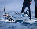 Jakob Meggendorfer and Andreas Spranger in the 49er off Mallorca