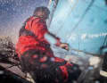 Lo skipper in azione sul ponte