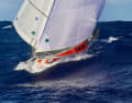 The Dutchman surfed down the waves, reaching speeds of up to 16 knots. Luckily it was captured on film.