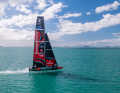 The Kiwis train with their new AC75 off Auckland