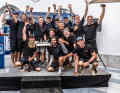 L'equipaggio del Wally 80 "Rose" festeggia la difesa del titolo e si rallegra del trofeo "Big Bent Cleat". | Foto: Sailing Energy / The Superyacht Cup