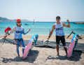 I foilers olimpici di Hong Kong davanti all'area olimpica