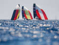 Olympische 49er-Crews beim Training in der Bucht von Marseille