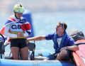 Die britische Top-Favoritin Emma Wilson gewann bei den iQFoil-Windsurferinnen Bronze. Sie hatte die gesamte Hauptrunde in einer Klasse für sich bestritten, doch im brutalen iQFoil-Format zählt nur das letzte Rennen, wenn es um die Medaillen geht