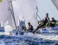 Simon Diesch et Anna Markfort lors de la première régate de leur deuxième campagne olympique commune en 470 mixte.