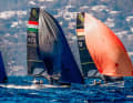 Here they are in action off the coast of Mallorca in a duel with Hungarian competitors.