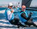 I velisti del 49er Richard Schultheis e Fabian Rieger sono soddisfatti del secondo posto nella loro prima regata insieme.