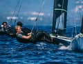 Surprised with a race win on the first day in the Bay of Hyères: Moritz Dorauch and Riko Rockenbauch in the 49er.
