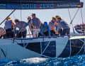 Hamburg owner Harm Müller-Spreer at the helm of his "Platoon Aviation" (Norddeutscher Regatta Verein).